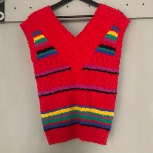 Vntg  Beldoch Popper V-neck Shortsleeve Sweater S